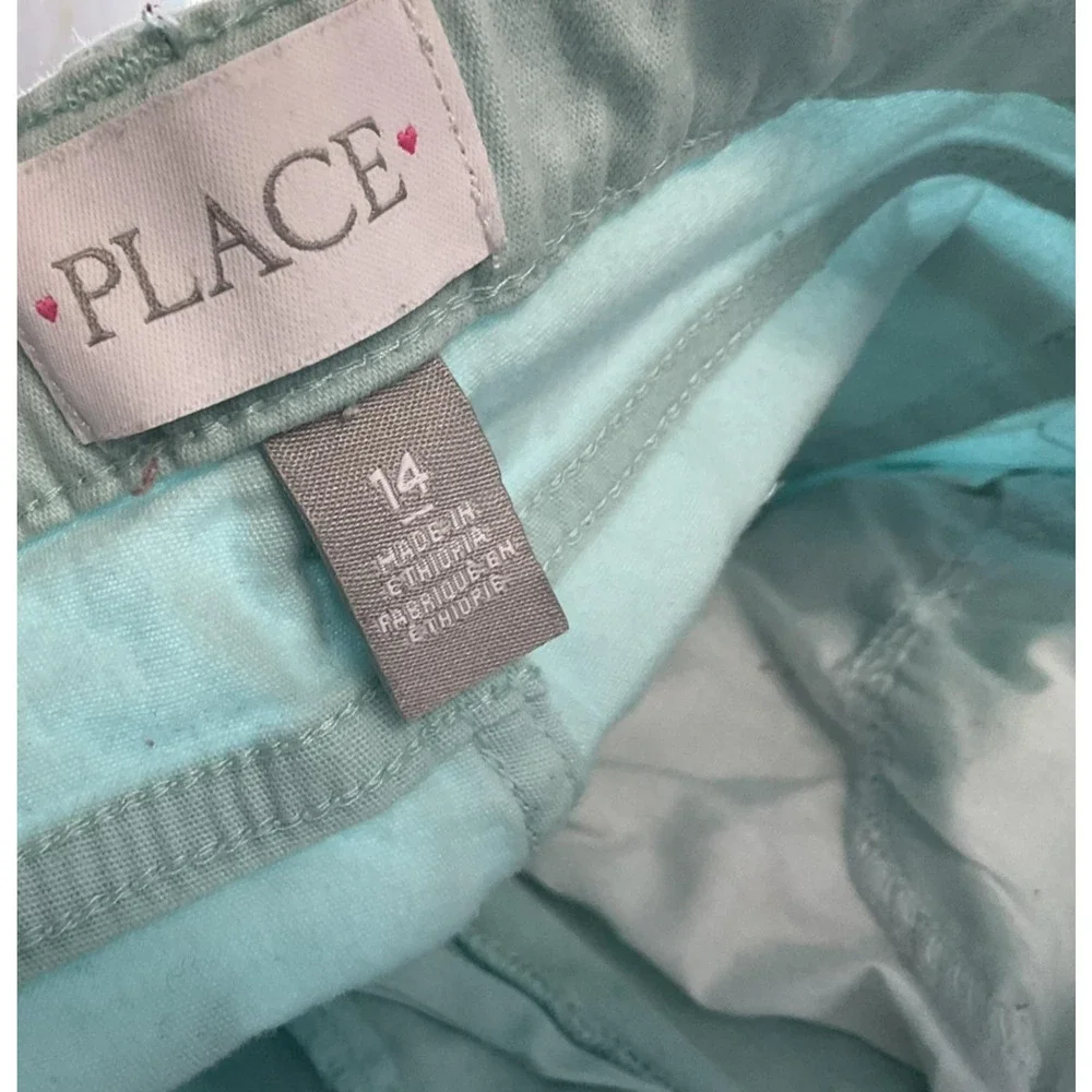 The‎ Children's Place Shorts Girls 14 Green Twill Bermuda Adjustable Waist